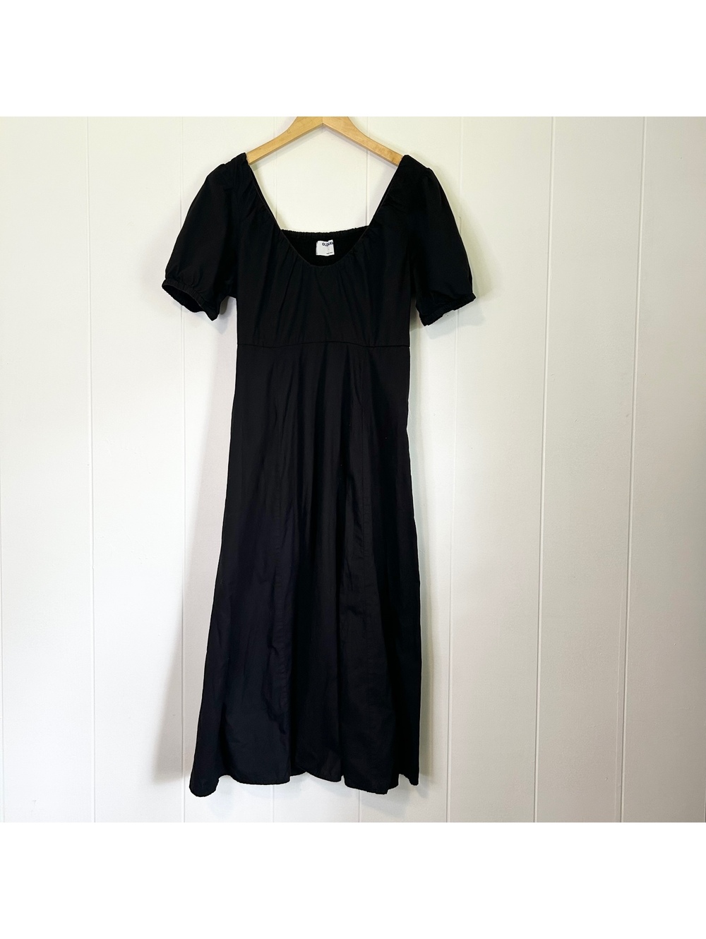 Old Navy Black 100% Cotton Maxi Dress with pockets Women's Large